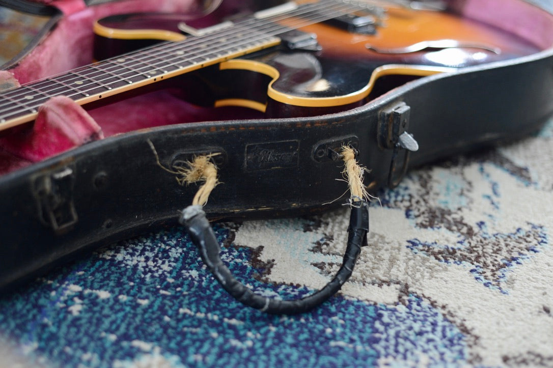 Original 1960 Gibson ES-330 Case with pink lining painted black