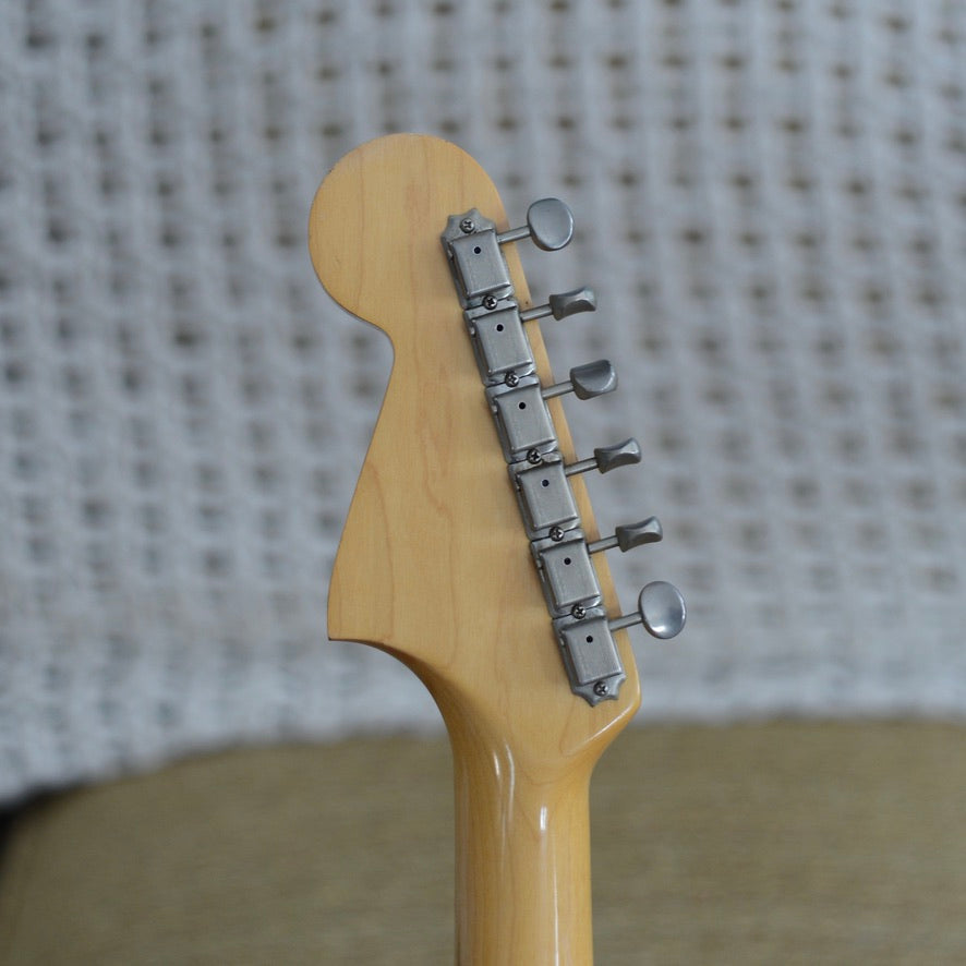 Closeup on back of 1965 fender headstock