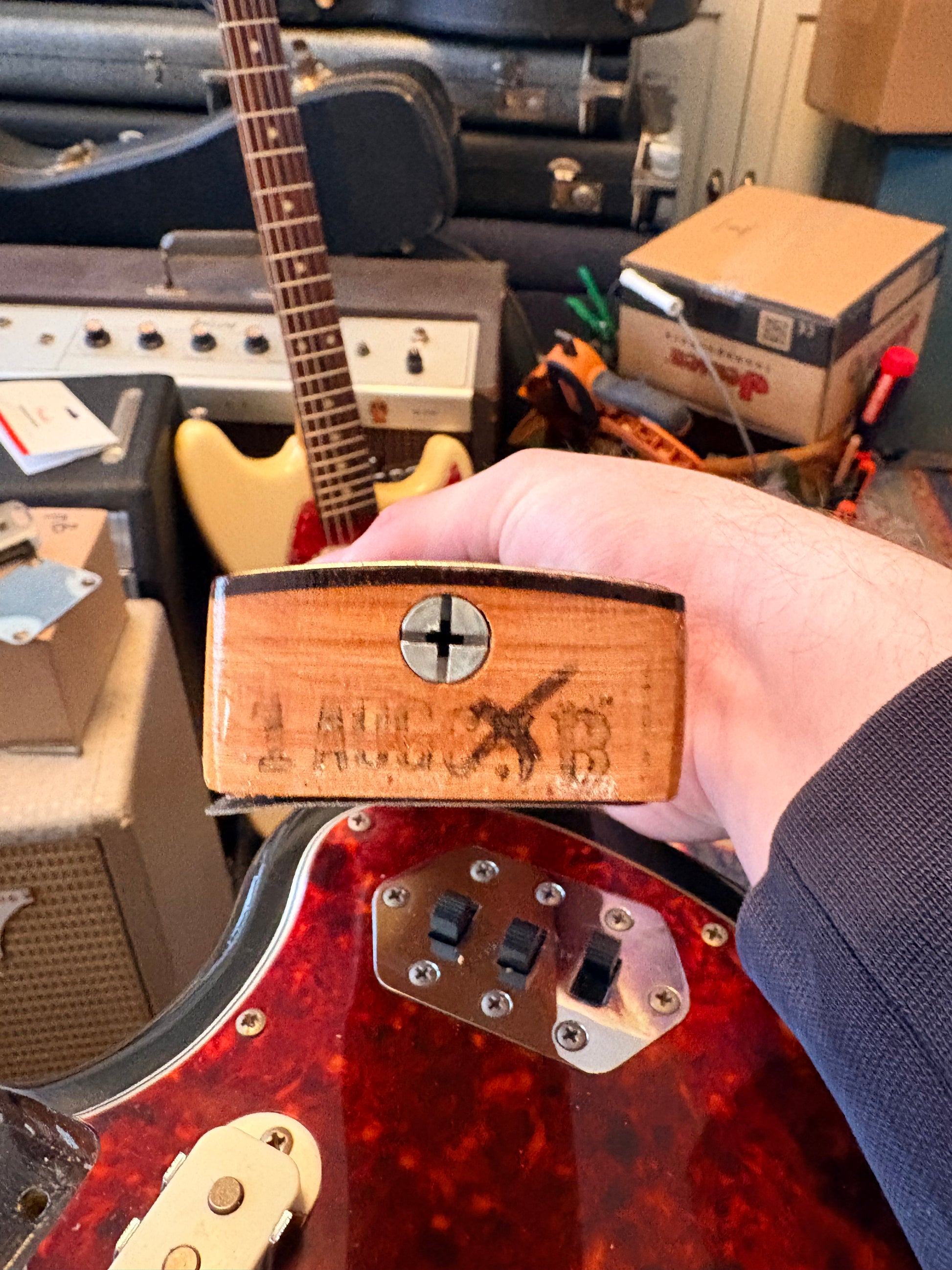 Fender Jaguar 1965 Neck Stamp reading 1AUG65B