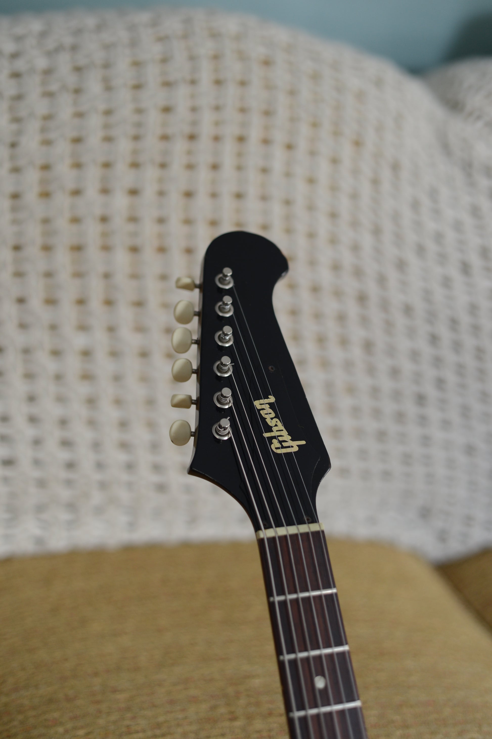 Front of 1965 Gibson Firebird III Headstock