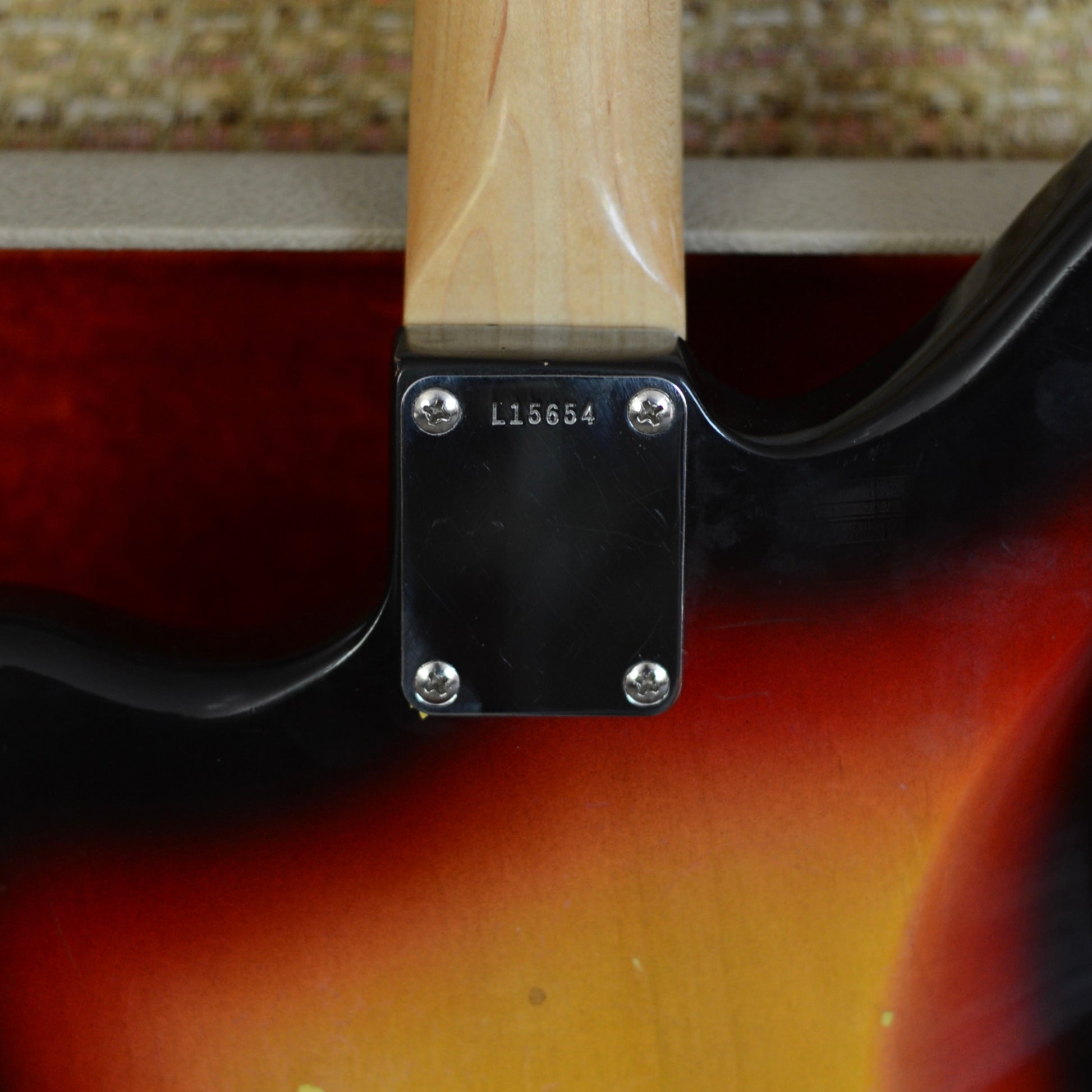 A 1963 Fender Jaguar Guitar with an L-Series neck plate